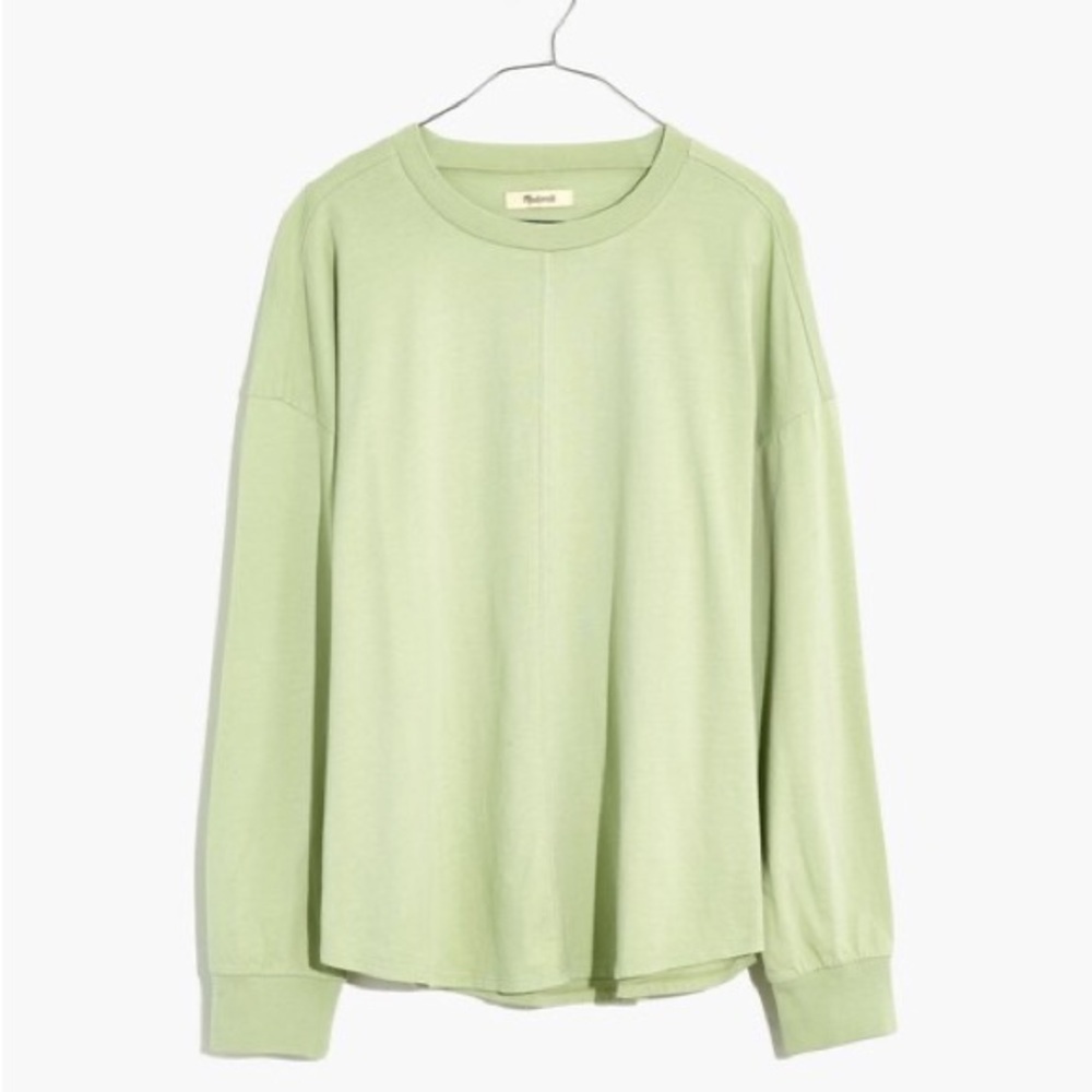 Madewell Re-sourced Cotton Newville Tee Long Seeve in Sunfaded Mint Small